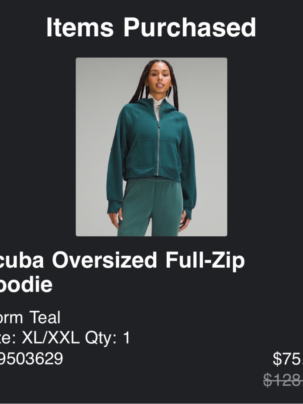 lululemon athletica Storm Teal Full-Zip Bomber Hoodie